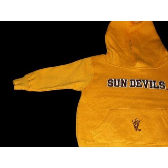 NCAA ASU Sun Devils Baby Hoodie Yellow Sweatshirt Pullover Arizona State 12 Mos - Picture 2 of 8